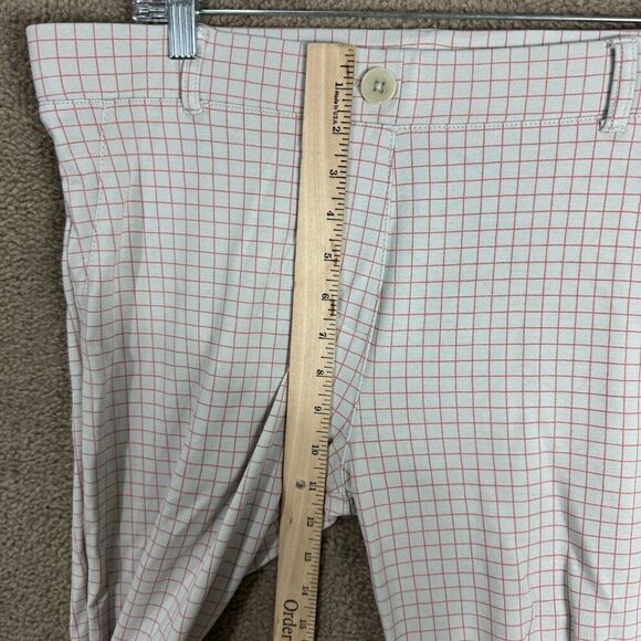 Betabrand Yoga Pants Womens XL Long Gray/Red Check Straight Stretch High Rise - Picture 6 of 12